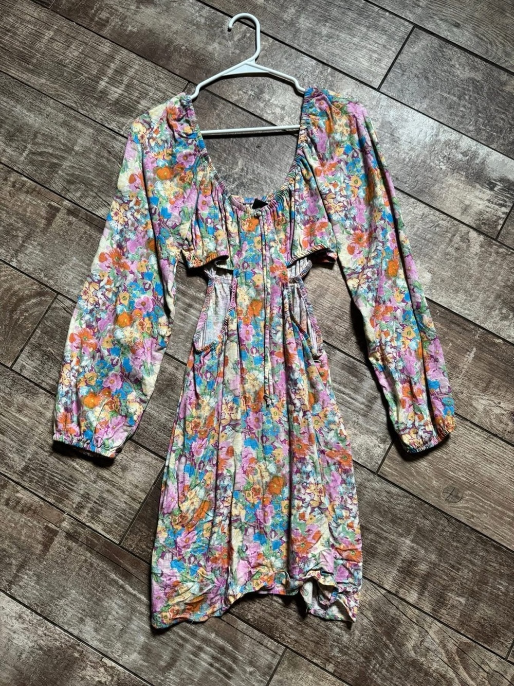 wild fable Floral Midi Dress in Pink, Orange, Blue